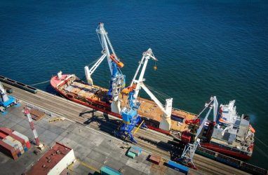 Судно с новыми кранами для торгового порта Владивостока преодолело 14 тысяч км