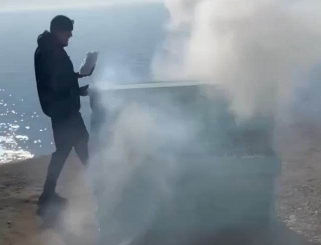 На острове Русский неизвестные сожгли арт-объект «Пианино» — видео