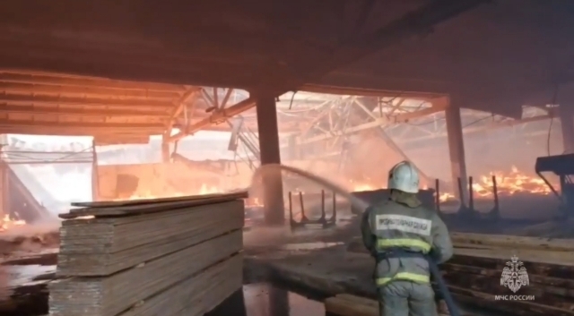 Опубликовано видео с мощного пожара в Приморье