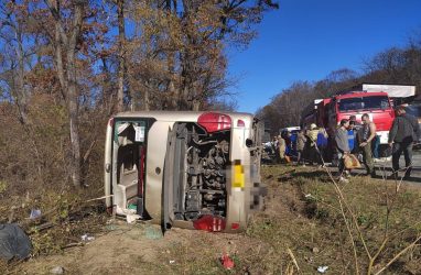 В ДТП с туристическим автобусом в Приморье пострадали 17 человек