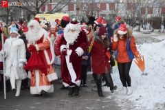 <strong>Несмотря на всю ширину проезжей части, иногда участникам шествия приходилось залезать в сугобы</strong>