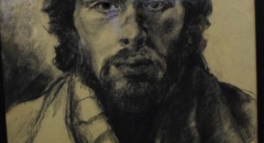 Автопортрет, (1979)., бумага, уголь
