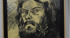 Автопортрет, (1985)., картон, уголь