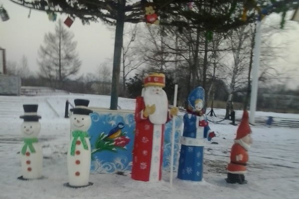В Приморской колонии изготовили новогодние фигуры для украшения посёлка Заводской