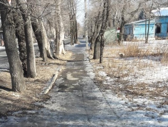 Более полугода не хватило коммунальщикам, чтобы почистить один тротуар во Владивостоке