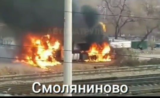 Страшный пожар произошёл во время работ на железной дороге в Приморье