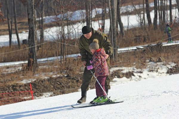 Семья, горнолыжный спорт