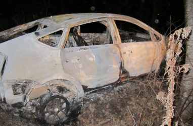 Мужчину задушили и сожгли в собственном автомобиле в Приморье