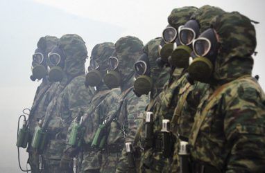 В Приморье армейское соединение РХБ защиты провело специальную тренировку