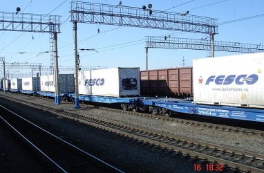 Рефрижераторный контейнер со специальными термодатчиками перевезла из Москвы во Владивосток группа FESCO