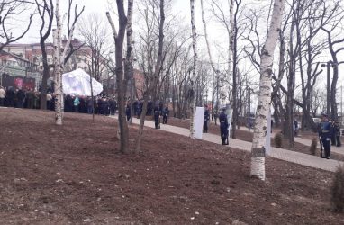 Во Владивостоке пять миллионов рублей направили на устройство тумбы из гранита