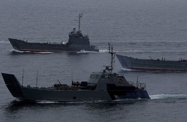 На острове Русский в специальном учении задействовали десантные катера