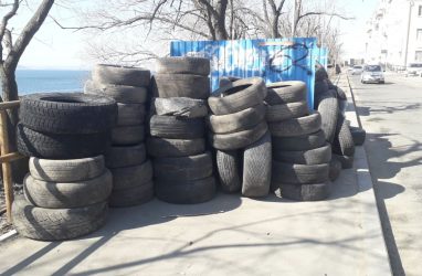 «Свинство»: во Владивостоке мусорную площадку полностью завалили шинами