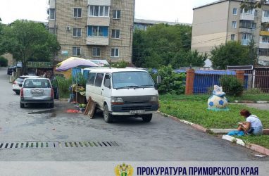 В Приморье водитель легковушки наехал на прилавок с овощами и трёх пешеходов