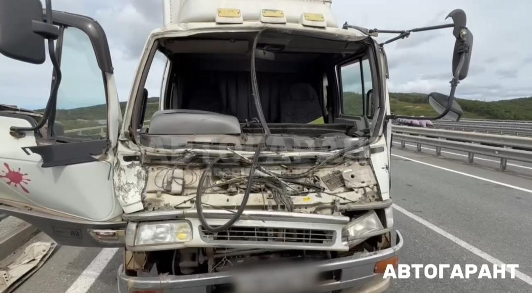В Приморье перегрев тормозов у грузовика привёл к ДТП со самосвалом (видео)