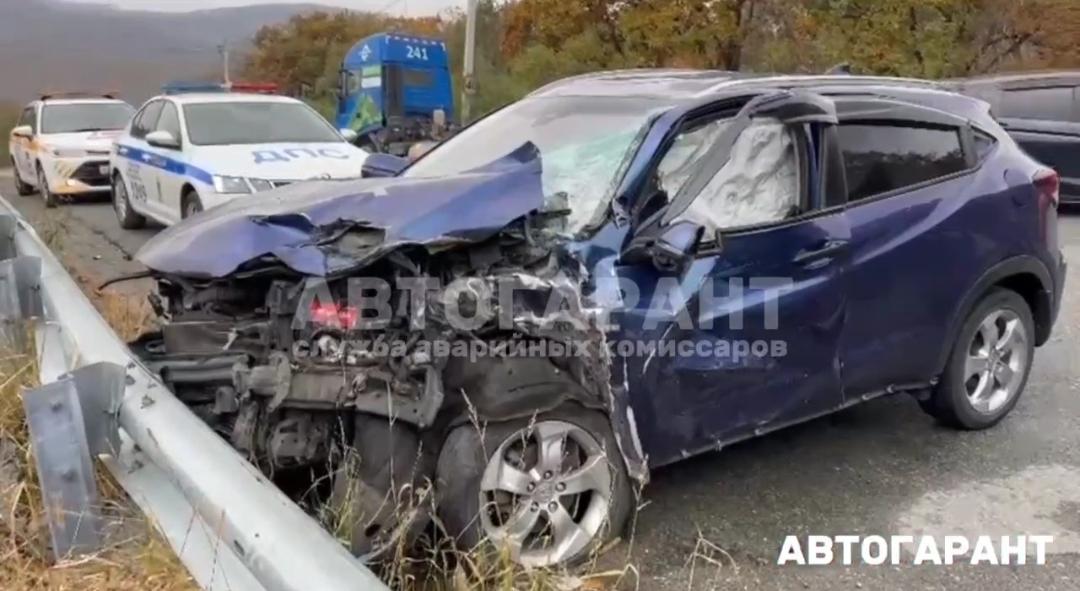 В Приморье выезд фуры на «встречку» на затяжном повороте привёл к лобовому ДТП