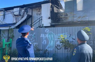 В Приморье потушили пожар в хоккейной арене «Дельфин»