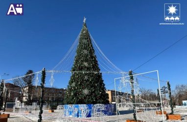 В приморском Артёме демонтируют ёлку на площади из-за ветра