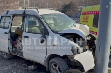 Во Владивостоке водитель скончался за рулём после ДТП с опорой освещения