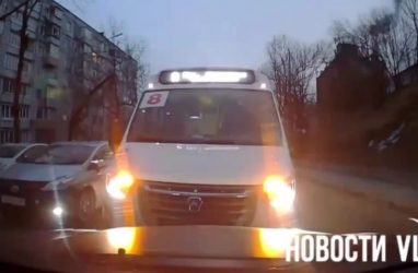 Жители Владивостока удивились решению водителя автобуса ехать по встречке
