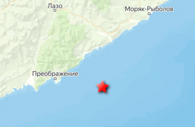 У берегов Приморья в ночь на 16 апреля произошло землетрясение магнитудой 4,4
