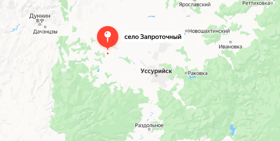 Запроточный на карте Приморского края